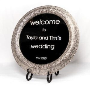 Welcome Round Silver Mirror Hire