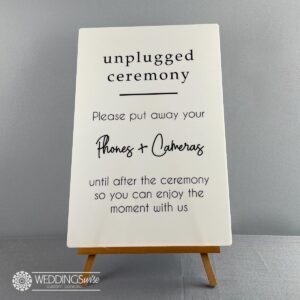 Unplugged Ceremony acrylic Sign