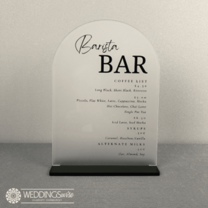 Barista Bar Custom Acrylic Arch Sign