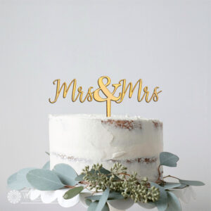 Mrs & Mrs Script Cake Topper