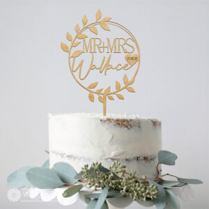 Mr and Mrs Wreath with Date Cake Topper