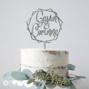 Custom Names in Geometric Cake Topper