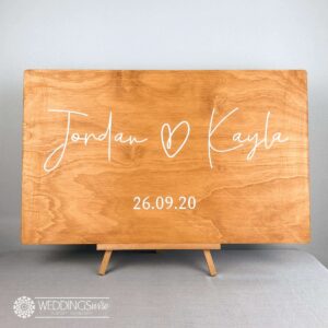 Timber Welcome Sign with Heart