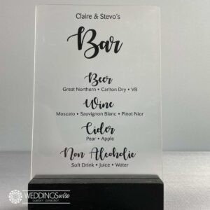 Custom Acrylic Bar Menu