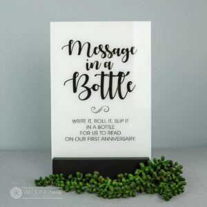 Message in a Bottle Acrylic Table Sign