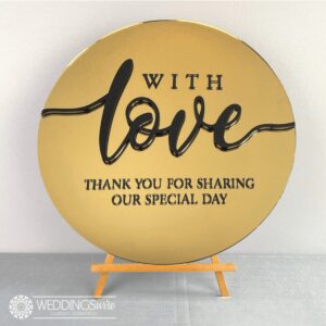 “With Love” 3D Mirrored Acrylic Welcome Sign
