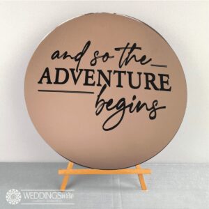 Mirrored Acrylic Welcome Sign - And So The Adventure Begins