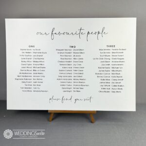 Our Favourite People PVC Seating Chart