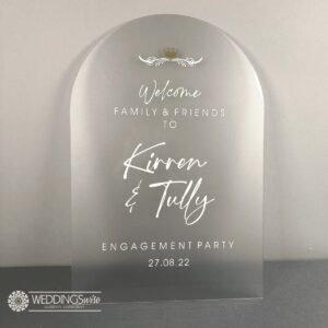 Frosted Arch Acrylic Engagement / Wedding Sign