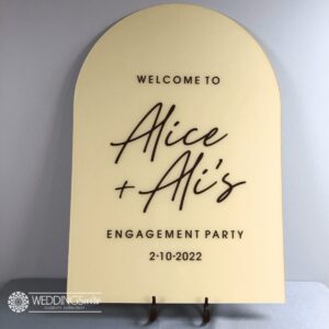Large Arch Acrylic Custom Colour Engagement / Wedding Sign