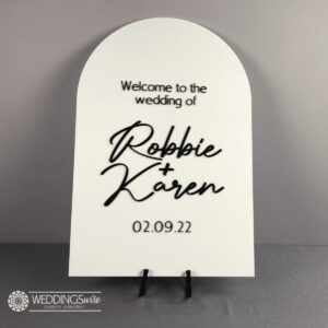 Arch Acrylic Welcome Sign with 3D Lettering