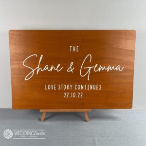 Love Story Timber Welcome Sign