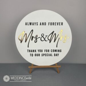 Mrs and Mrs 3D acrylic Welcome Sign