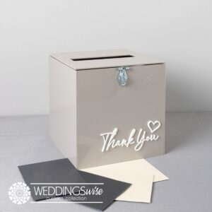 Mocha Acrylic Wishing Well with 3D White Acrylic “Thank You”