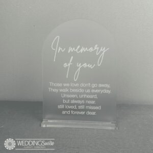 In Memory Of You Small Frosted Acrylic Arch Sign