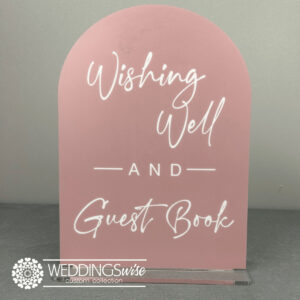 Wishing Well and Guestbook sign - Acrylic Arch with Stand