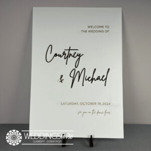 Luxury Gold 3D Acrylic Wedding Welcome Sign- Portrait Sign