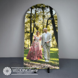 Personlised Arch Photo Wedding Welcome Sign – Custom Printed Acrylic