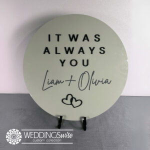 Modern Mocha Wedding Welcome Sign with 3D Acrylic and Vinyl Lettering